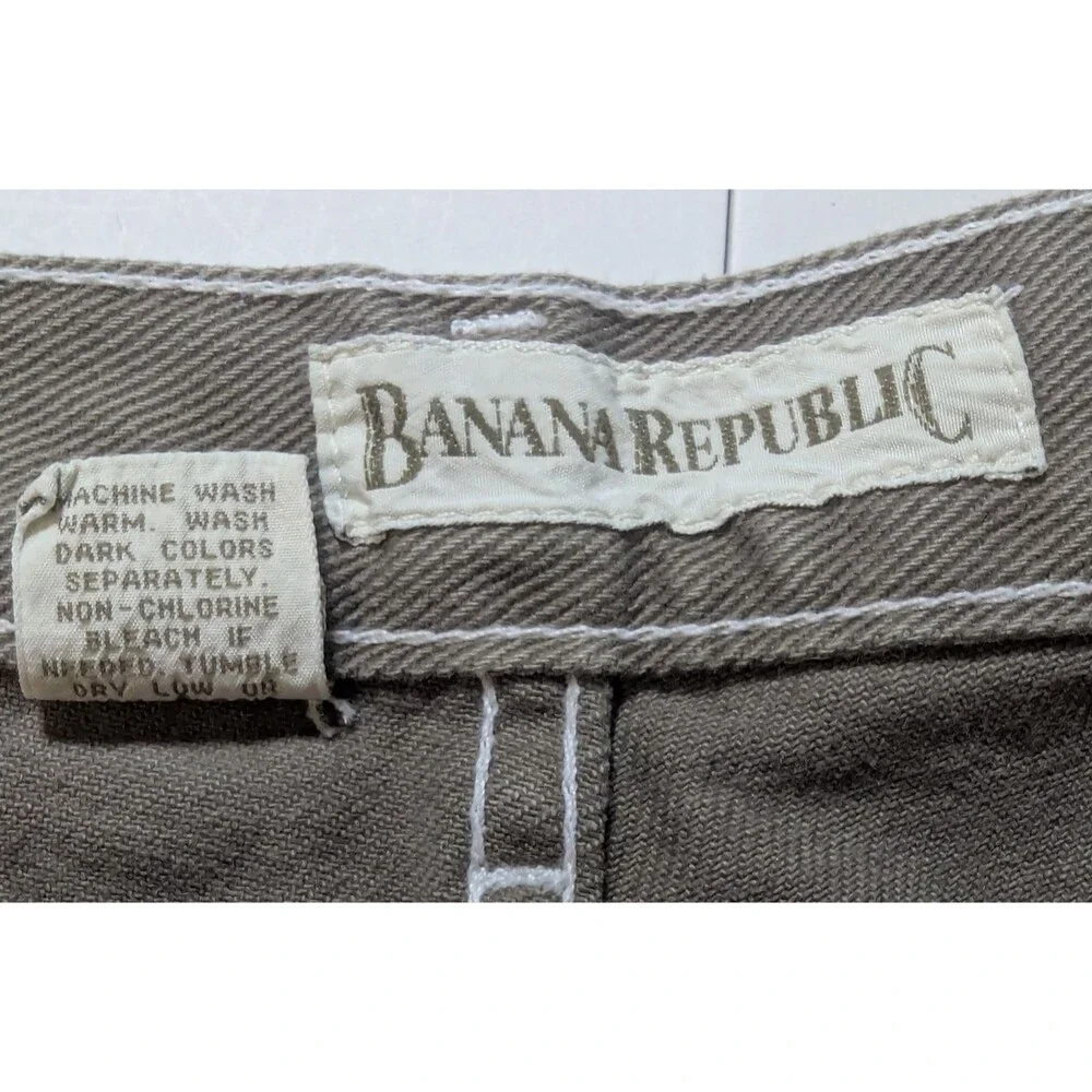 VTG 80s Banana Republic Safari Denim Shorts Mens 38 Button Fly Made in USA Jorts